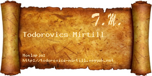 Todorovics Mirtill névjegykártya